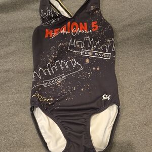 GK Kids Gymnastics Leotard - Black and Gold